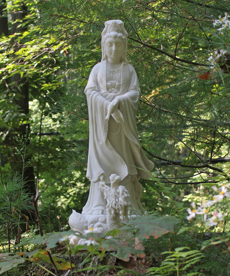 ボウラン（白翠） White Kannon on Dragon Statue - The Monastery Store