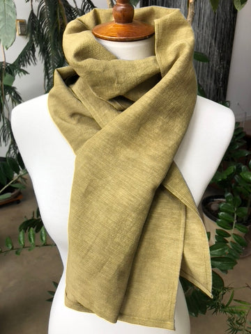 Moss colored Silk Charmeuse Scarf