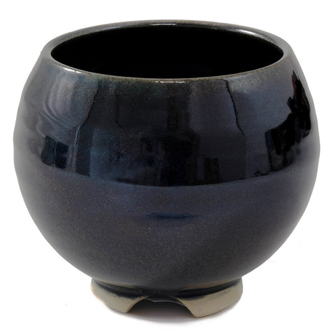 Obsidian Japanese Ceramic Incense Bowl