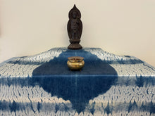 Load image into Gallery viewer, Indigo Shibori Altar Cloth - &quot;Teardrop On the Waves&quot;