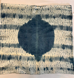 Indigo Shibori Altar Cloth - "Teardrop On the Waves"