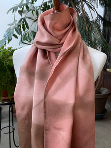 Peach and Umber Silk Scarf
