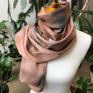 Silk Charmeuse Scarf: Bronze Patina