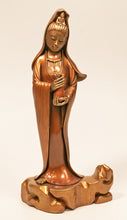 Load image into Gallery viewer, Bronze Kwan Yin with Lotus Vessel