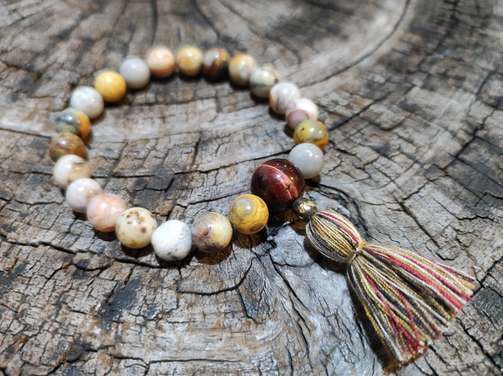 Lace Agate Wrist Mala
