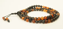 Load image into Gallery viewer, Matte Black &amp; Red Sardonyx Agate Mala