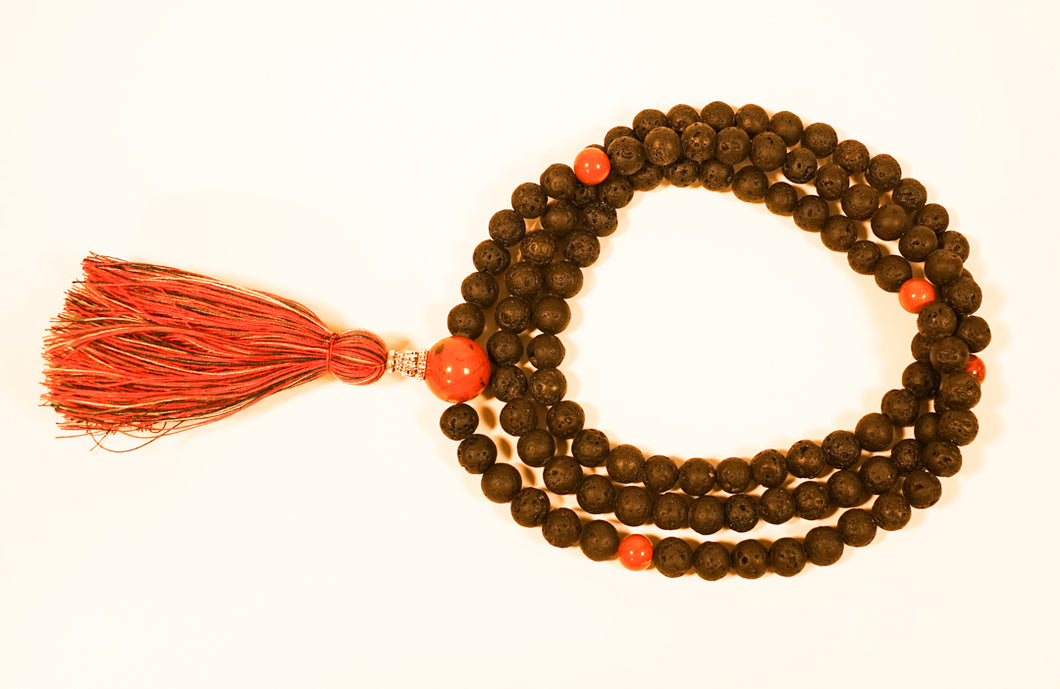 Lava Stone 108 bead mala