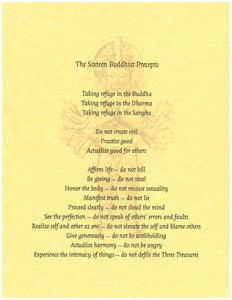 The Sixteen Buddhist Precepts