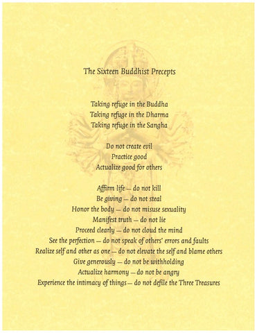 The Sixteen Buddhist Precepts