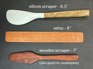 Facet-Rim Lacquer-style Oryoki Set with Scraper