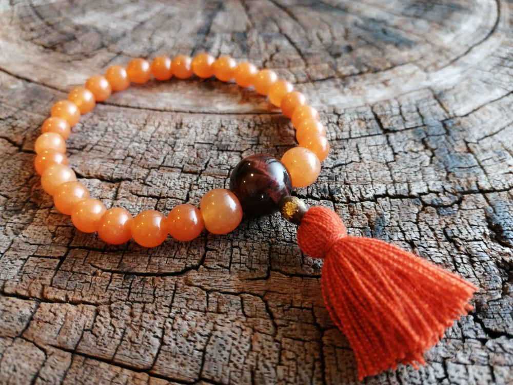 Preppy Orange Ombre Clay Beads With Gold Stars Beaded Bracelet - Etsy