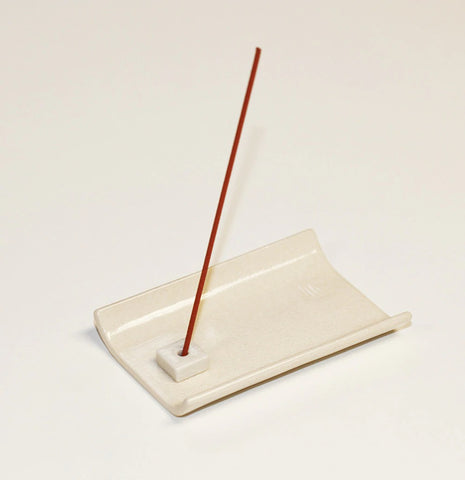 White Ceramic Plate Incense Holder