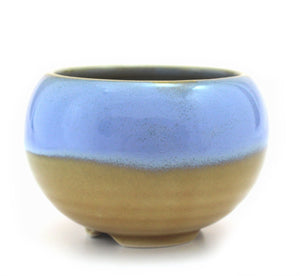 Olive and Azure Japanese Ceramic Incense Bowl