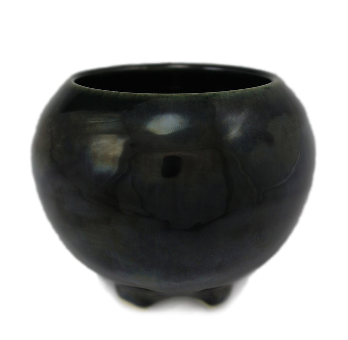 Obsidian Japanese Ceramic Incense Bowl