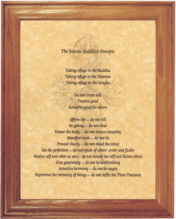 The Sixteen Buddhist Precepts