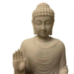 Seated Fearless Shakyamuni Buddha Statue [Marble White]